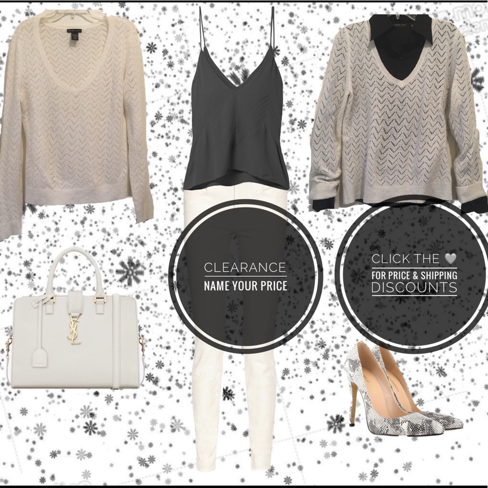 Open Stitch V-Neck Sweater